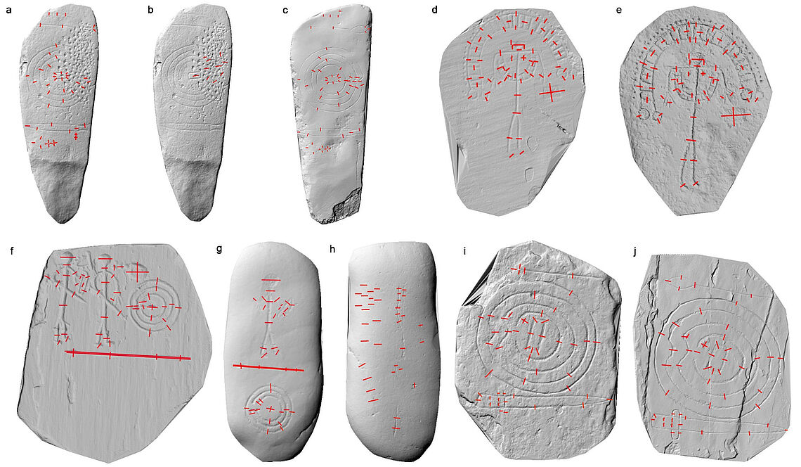 Rasterebene eingemeisselter Linien