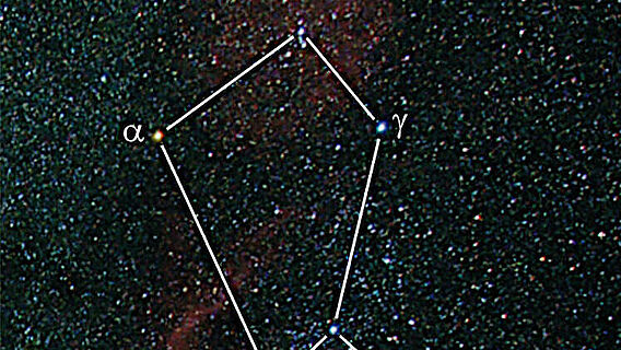 Das Sternbild Orion, Beteigeuze ist mit Alpha markiert