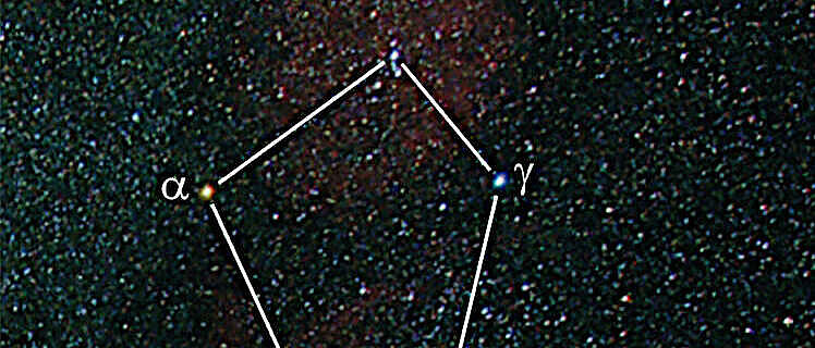 Das Sternbild Orion, Beteigeuze ist mit Alpha markiert