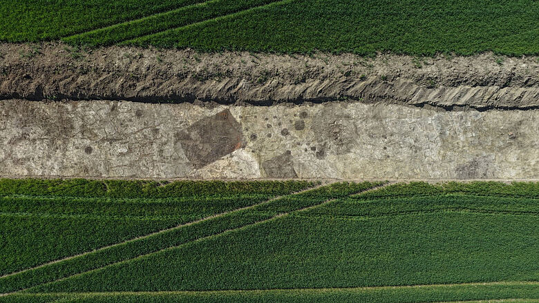Archäologische Befunde im Drohnenbild