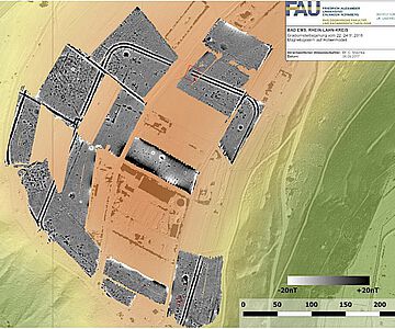 Die geomagnetische Prospektion bestätigt die Vermutung, dass unter den Feldern im Boden Spuren früherer Nutzung des Hügels "Ehrlich" zu finden sein würden