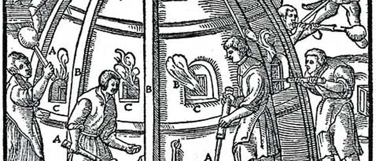 Agricola-Abbildung der frühen Glasherstellung