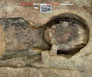 Freigelegter Töpferofen in Pfaffenhofen