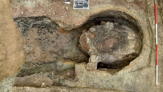 Freigelegter Töpferofen in Pfaffenhofen