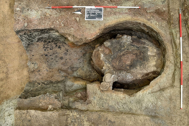 Freigelegter Töpferofen in Pfaffenhofen