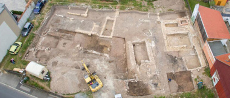 Luftbild des Grabungsareals