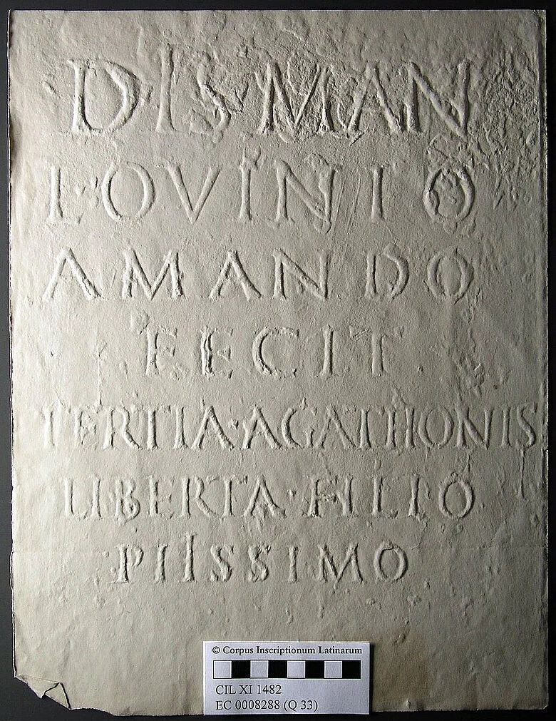 Abklatsch der Grabinschrift Abklatsch der Grabinschrift