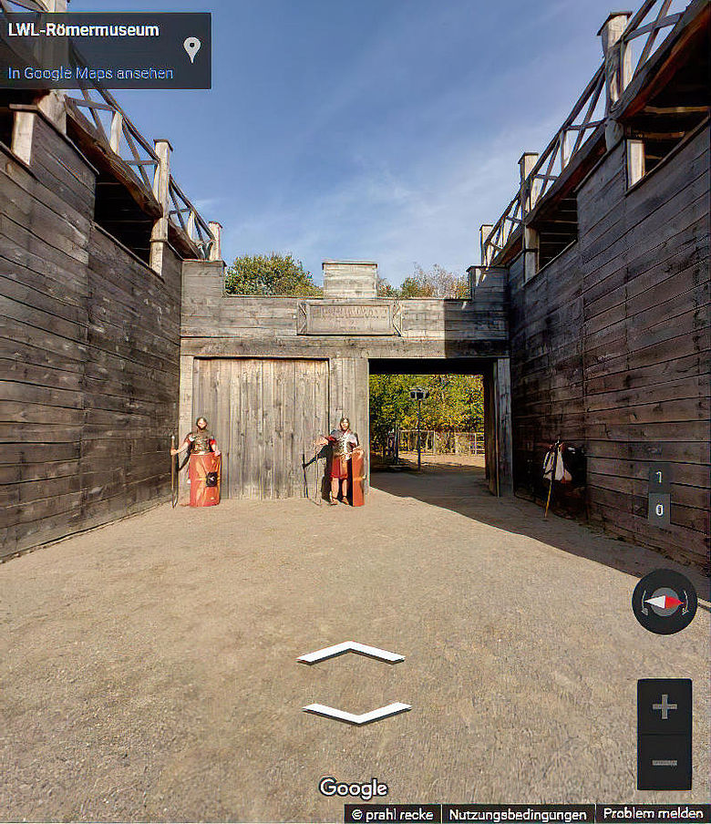 Im 3D-Rundgang können Besucher virtuell durch das Westtor des LWL-Römermuseums schreiten