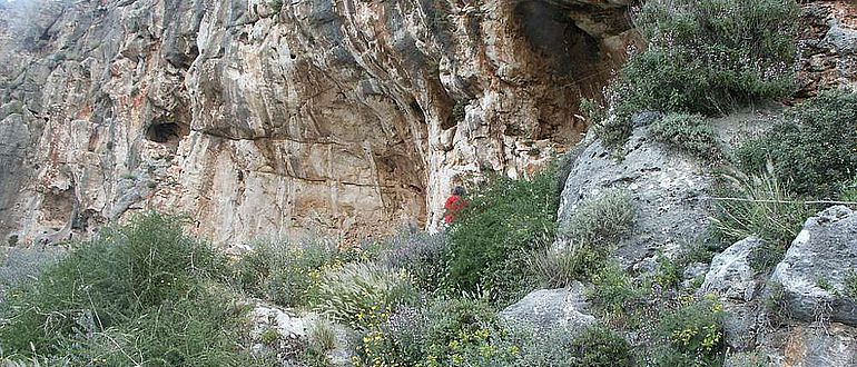 Eingang zur Misliya-Höhle, Karmelgebirge, Israel