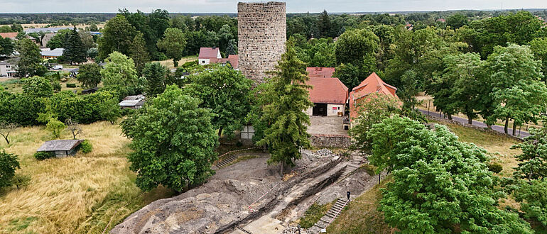 Ausgrabung Burg Loburg (Drohnenaufnahme)