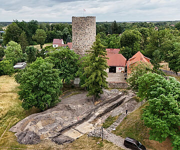 Ausgrabung Burg Loburg (Drohnenaufnahme)
