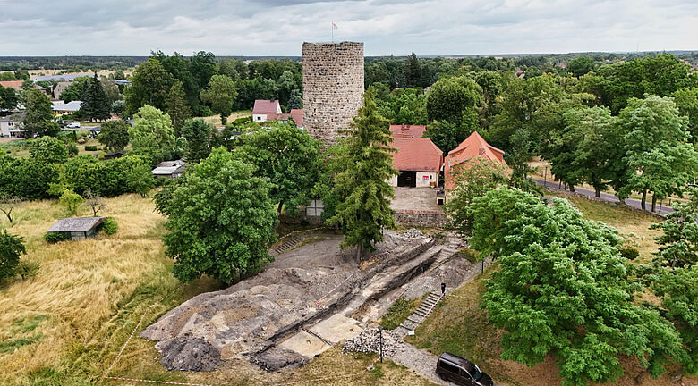 Ausgrabung Burg Loburg (Drohnenaufnahme)