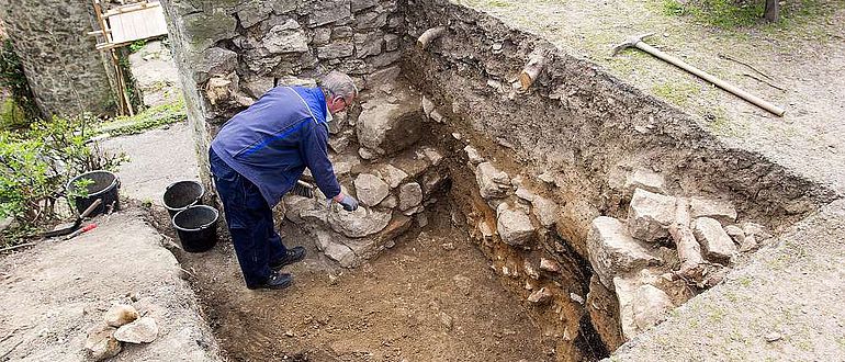 Originalmauerwerk der Burgmauer