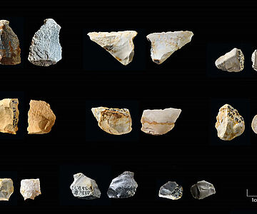 Steinwerkzeuge von der Fundstelle Bunker