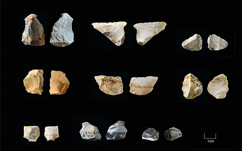 Steinwerkzeuge von der Fundstelle Bunker