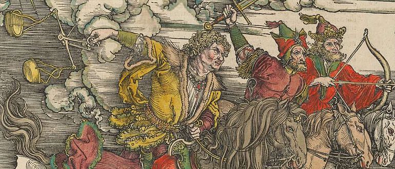 Ausschnitt aus: Albrecht Dürer, Die vier apokalyptischen Reiter.