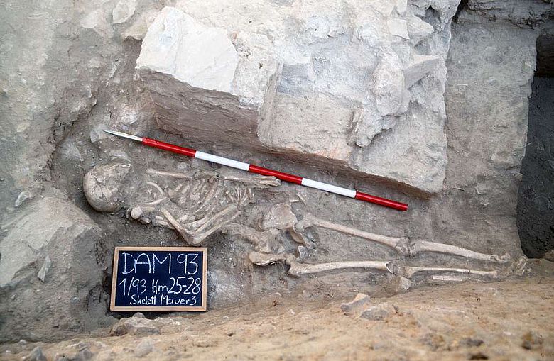 Skelett in der Gladiatoren-Grabanlage