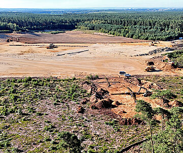 Drohnenaufnahme der Grabungsfläche