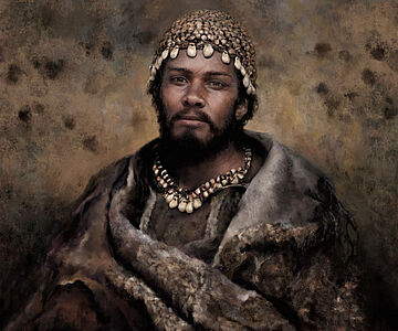 Portrait eines gravettienzeitlichen Jägers und Sammlers