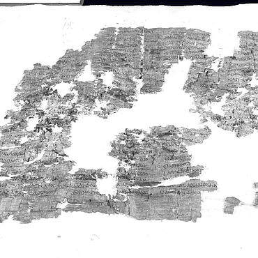 Entrollter Papyrus aus Herculaneum Entrollter Papyrus aus Herculaneum