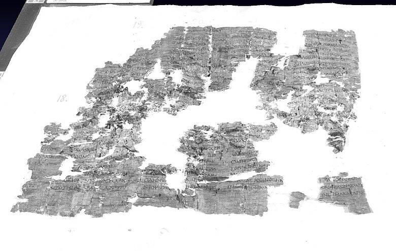 Entrollter Papyrus aus Herculaneum Entrollter Papyrus aus Herculaneum