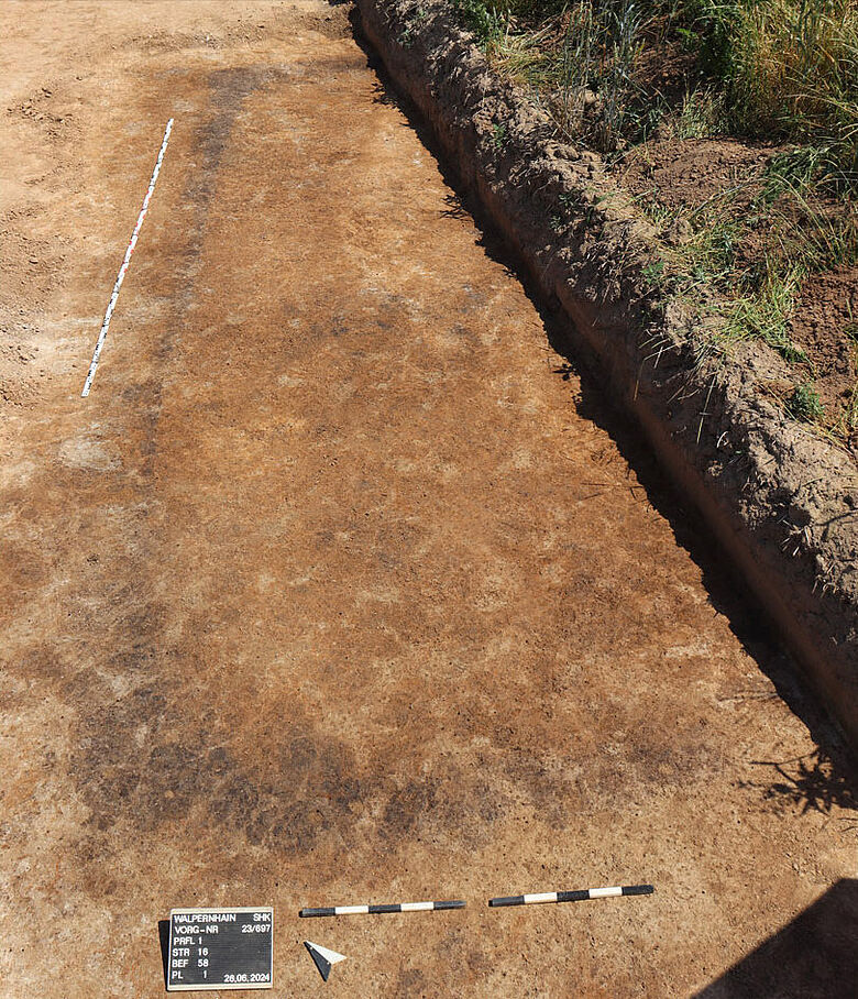 Wandgraben eines stichbandkeramischen Hausgrundrisses