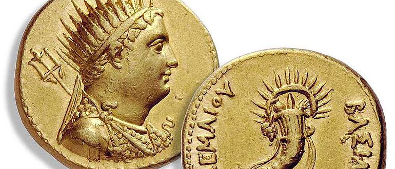 Goldmünze mit dem Porträt Ptomemaios' III.