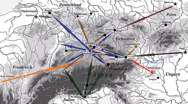 Neue Studie über die neolithischen Feuersteinbergwerke in Mittel- und Osteuropa mit der Verbreitung ihrer Rohstoffe.