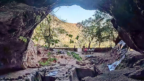 Blick aus dem Höhleninneren der Taforalt-Höhle in Marokko