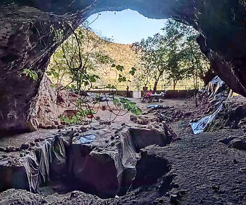Blick aus dem Höhleninneren der Taforalt-Höhle in Marokko