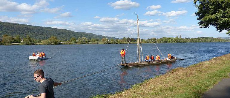 Treidelversuche auf der Mosel zwischen Trier und Konz