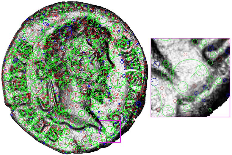 Digitaler Fingerabdruck einer Münze