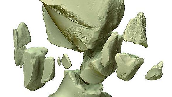 Die Einzelteile der Echnaton-Büste als Computermodell © TU Berlin/3D Labor/Brych