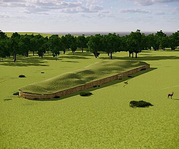 Darstellung der steinzeitlichen Grabstätte in Hazleton