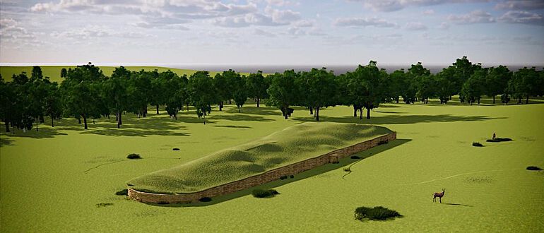 Darstellung der steinzeitlichen Grabstätte in Hazleton