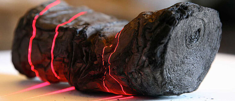 Verkohlte Papyrusrolle aus Herculaneum