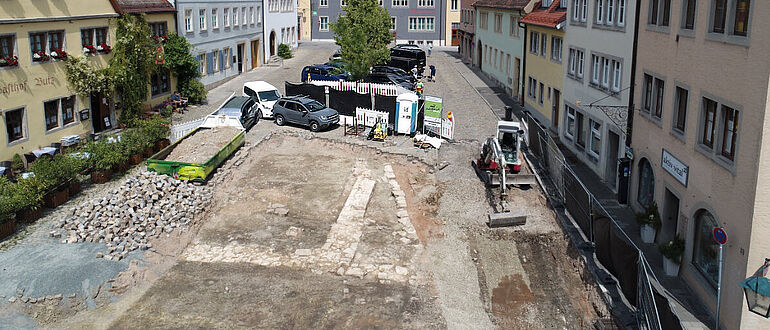 Grabungsfläche in Rothenburg