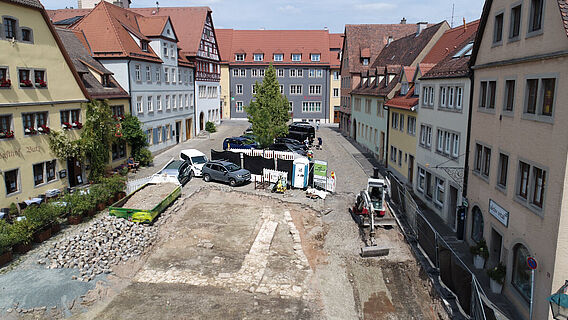 Grabungsfläche in Rothenburg