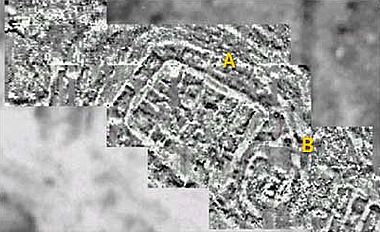 Magnetogramm der Bereiche "Zitadelle" (A) und "Heiligtum" (B) (Quelle: GGH, Freiburg) Magnetogramm der Bereiche "Zitadelle" (A) und "Heiligtum" (B) (Quelle: GGH, Freiburg)