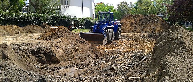 Die Arbeiten für das Grabungscamp am LWL-Museum für Archäologie in Herne haben begonnen. (Foto: LWL/Lagers)