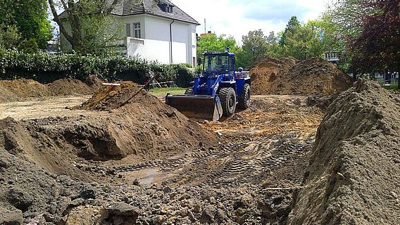 Die Arbeiten für das Grabungscamp am LWL-Museum für Archäologie in Herne haben begonnen. (Foto: LWL/Lagers)