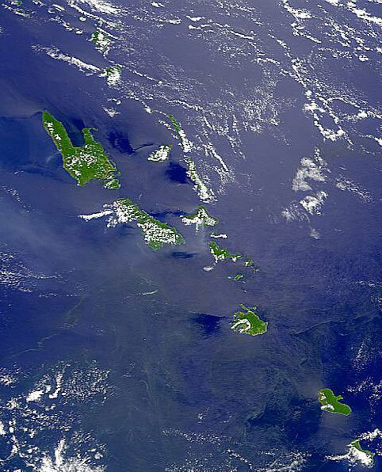 Vanuatu, Satellitenbild vom Oktober 1998