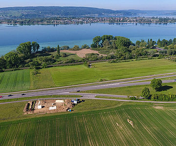 Überblick über die Grabungsfläche bei Allensbach am Bodensee