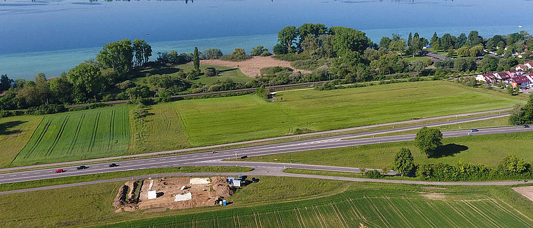 Überblick über die Grabungsfläche bei Allensbach am Bodensee