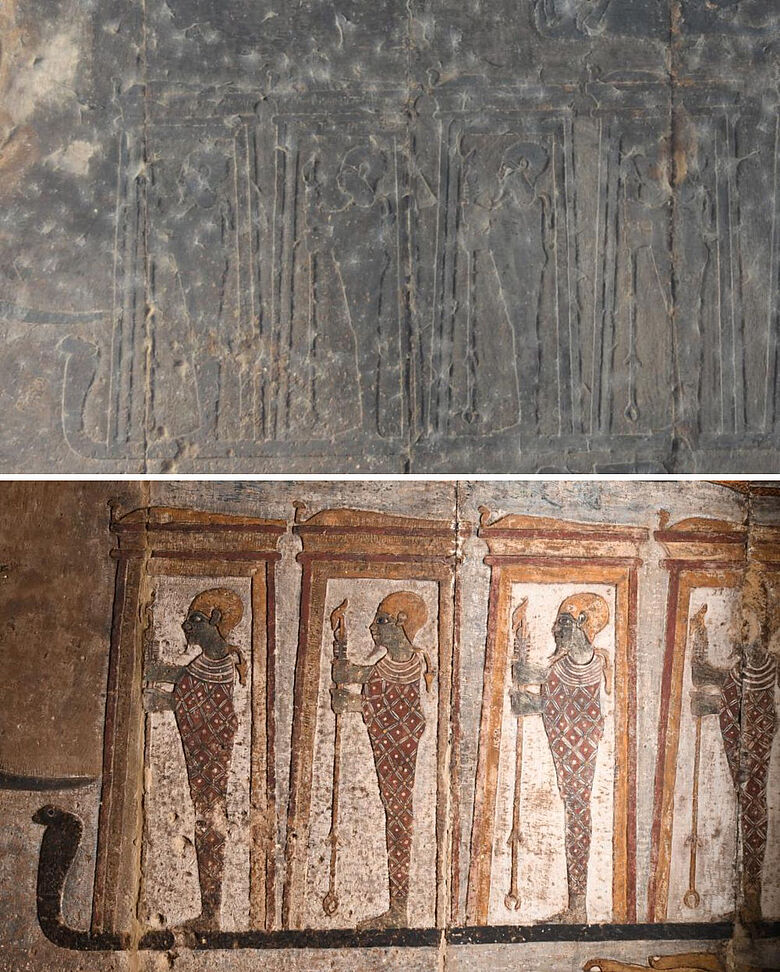 Gott Ptah in einem Schrein (Tempel von Esna)