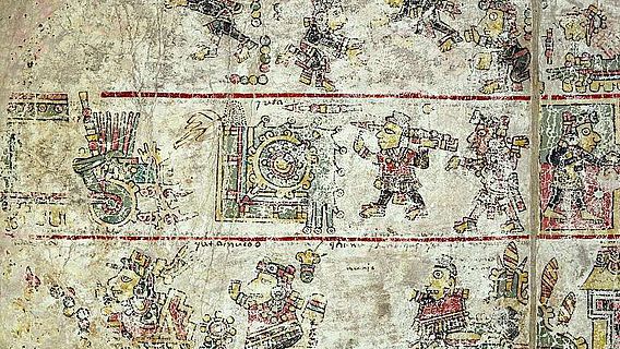 Auszug aus dem Codex Colombino, einem mixtekischen Codex vermutlich aus dem 12. oder 13. Jh.
