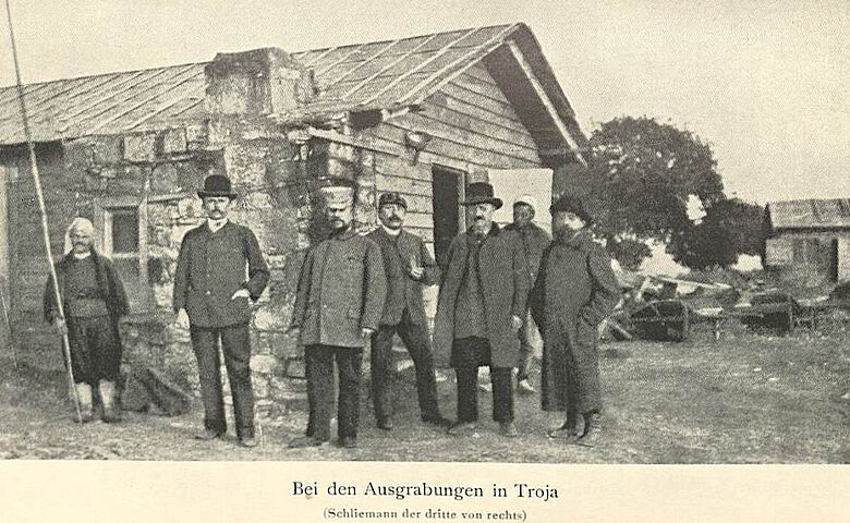 Heinrich Schliemann auf der Ausgrabung in Troja