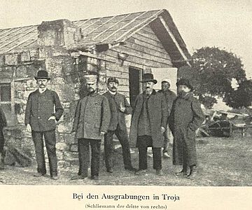 Heinrich Schliemann auf der Ausgrabung in Troja