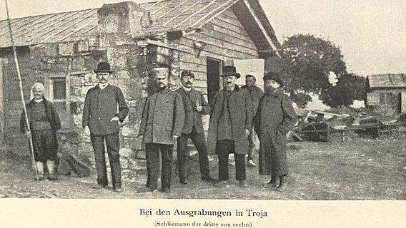 Heinrich Schliemann auf der Ausgrabung in Troja