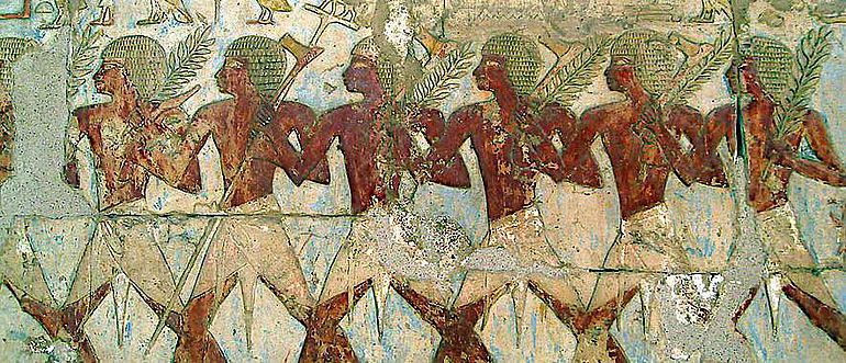 Mitglieder der Handelsexpedition in das Land Punt. Darstellung im Totentempel der Hatschepsut (Foto von Σταύρος, CC BY 2.0) Mitglieder der Handelsexpedition in das Land Punt. Darstellung im Totentempel der Hatschepsut (Foto von Σταύρος, CC BY 2.0)